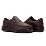 Sapato Comfort Masculino em Couro Rústico Café