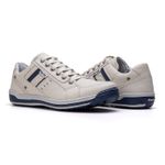 Sapatênis Masculino Couro Gelo/Azul Comfort 