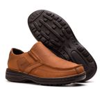 Sapato Comfort Masculino em Couro Rústico Castor