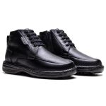 Bota Comfort Masculino em Couro Preto