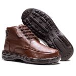 Bota Comfort Masculino em Couro Café