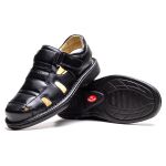 Sandália Comfort Masculino em Couro Preto