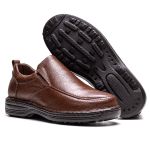 Sapato Comfort Masculino em Couro Café