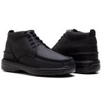 Bota Comfort Masculino em Couro Rústico Preto