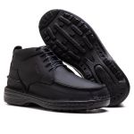 Bota Comfort Masculino em Couro Rústico Preto