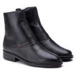 Bota Masculina Em Couro Preto Comfort