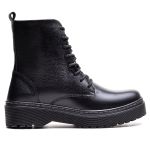 Coturno Feminino Em Couro Preto