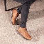 Bota Comfort Masculino em Couro Rústico Castor
