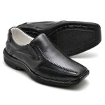 Sapato Comfort Masculino em Couro Preto 