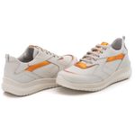 Tênis Feminino Couro Branco/Azul Laranja