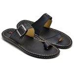 Chinelo Comfort Comfort Masculino em Couro Preto 