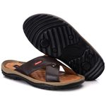 Chinelo Comfort Comfort Masculino em Couro Café 