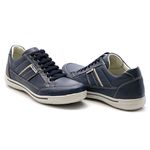 Sapatênis Masculino Couro Azul Comfort 