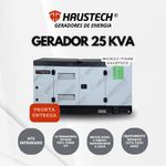 Gerador de Energia Haustech Diesel 25KVA Cabinado Silenciado Bifasico 127/220V IYD28S Com ATS