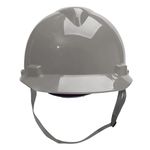 CAPACETE ABA FRONTAL COM CARNEIRA PLÁSTICA E JUGULAR TÊXTIL CINZA V-GARD