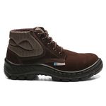 BOTINA NOBUCK MARROM CAFÉ COM BICO DE PLÁSTICO 50B26-CB-BP