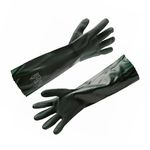 LUVA DE PVC COM FORRO E PALMA ÁSPERA VERDE 45CM