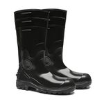 BOTA DE PVC PRETA COM FORRO, CANO LONGO 34 CM COM BICO DE AÇO