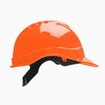 CAPACETE ABA FRONTAL COM CARNEIRA PLÁSTICA SEM JUGULAR LARANJA GENESIS LIBUS