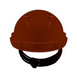 CAPACETE ABA FRONTAL COM CARNEIRA PLÁSTICA SEM JUGULAR MARROM GENESIS LIBUS