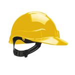 CAPACETE ABA FRONTAL COM CARNEIRA PLÁSTICA SEM JUGULAR AMARELO GENESIS LIBUS