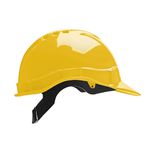 CAPACETE ABA FRONTAL COM CARNEIRA PLÁSTICA SEM JUGULAR AMARELO GENESIS LIBUS