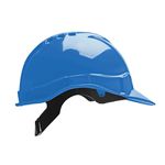 CAPACETE ABA FRONTAL COM CARNEIRA PLÁSTICA SEM JUGULAR AZUL GENESIS LIBUS