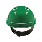 CAPACETE ABA FRONTAL COM CARNEIRA PLÁSTICA SEM JUGULAR VERDE GENESIS LIBUS