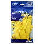 LUVA LATEX COM FORRO AMARELO MULTIUSO SLIM VOLK 10.53.044.01