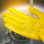 LUVA LATEX COM FORRO AMARELO MULTIUSO SLIM VOLK 10.53.044.01