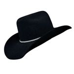 Chapéu Country Diamond Aba 10 Preto com Bandinha Brilhante Fina