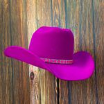 Chapéu Country Diamond Aba 10 Pink com Bandinha de Strass 