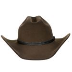 Chapéu Country Montana Ferrugem Aba 10 Aveludado Unissex Bandinha Couro 