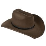 Chapéu Country Montana Ferrugem Aba 10 Aveludado Unissex Bandinha Couro 