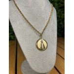 Colar Corrente Feminino Cor Dourado com Regulagem 