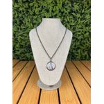 Colar Corrente Feminino Cor Prata Detalhe Esmaltado com Regulagem 