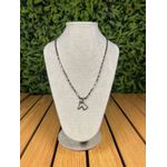 Colar Corrente Feminino Cor Prata com Regulagem 