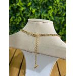 Colar Corrente Feminino Cor Dourado com Regulagem 