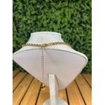 Colar Corrente Feminino Cor Dourado com Regulagem 