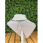 Colar Corrente Feminino Cor Prata com Regulagem 