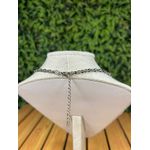 Colar Corrente Feminino Cor Prata com Regulagem 
