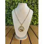Colar Corrente Feminino Cor Dourado com Regulagem 