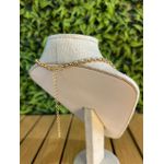 Colar Corrente Feminino Cor Dourado Detalhe Esmaltado com Regulagem 