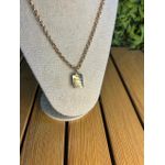 Colar Corrente Feminino Cor Dourado Detalhe Esmaltado com Regulagem