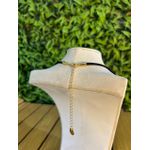 Colar Corrente Feminina Detalhe Dourado com Regulagem 