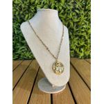 Colar Corrente Feminino Cor Dourado com Regulagem 
