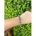 Pulseira Prata Detalhe Esmaltado com Regulagem