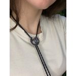 Gravatinha Colar Country Feminino Estrela Prata com Regulagem