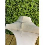Colar Corrente Feminino Cor Prata Detalhe Esmaltado com Regulagem