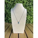 Colar Corrente Feminino Cor Prata Detalhe Esmaltado com Regulagem 
